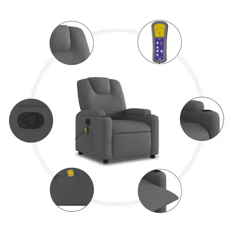 vidaXL Recliner Chair 100% Polyester, Metal, Plywood Single