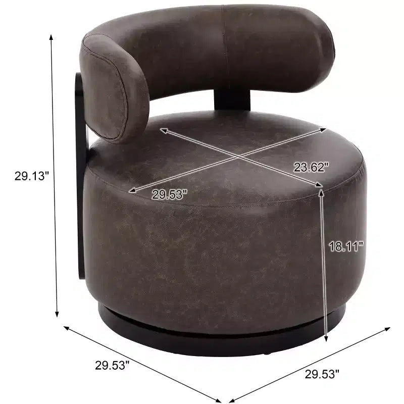 Christopher Knight Home Emile Rubber Wood Faux Leather Upholstered Swivel Club Chair