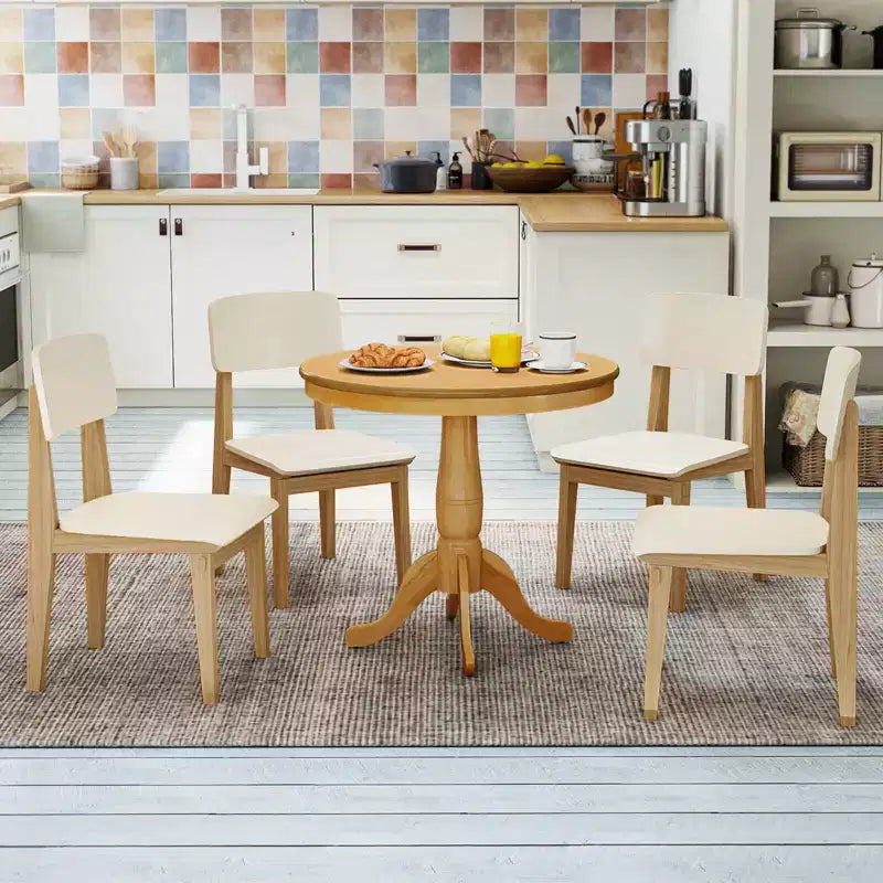 Costway 32 Round Pedestal Dining Table High Top Ped Table Kitchen Dining Room