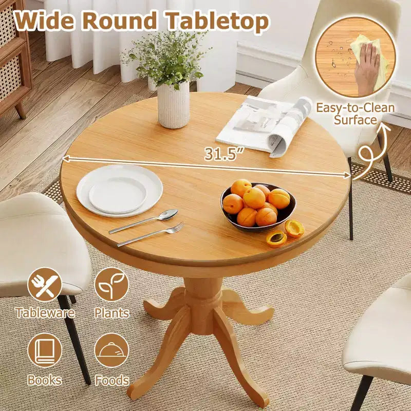 Costway 32 Round Pedestal Dining Table High Top Ped Table Kitchen Dining Room