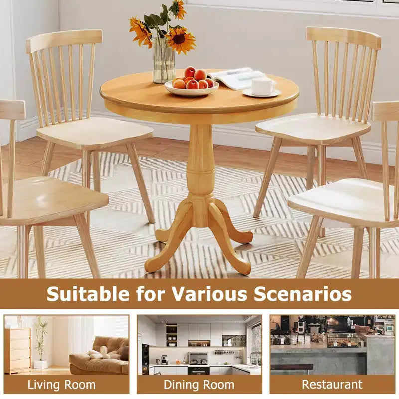Costway 32 Round Pedestal Dining Table High Top Ped Table Kitchen Dining Room