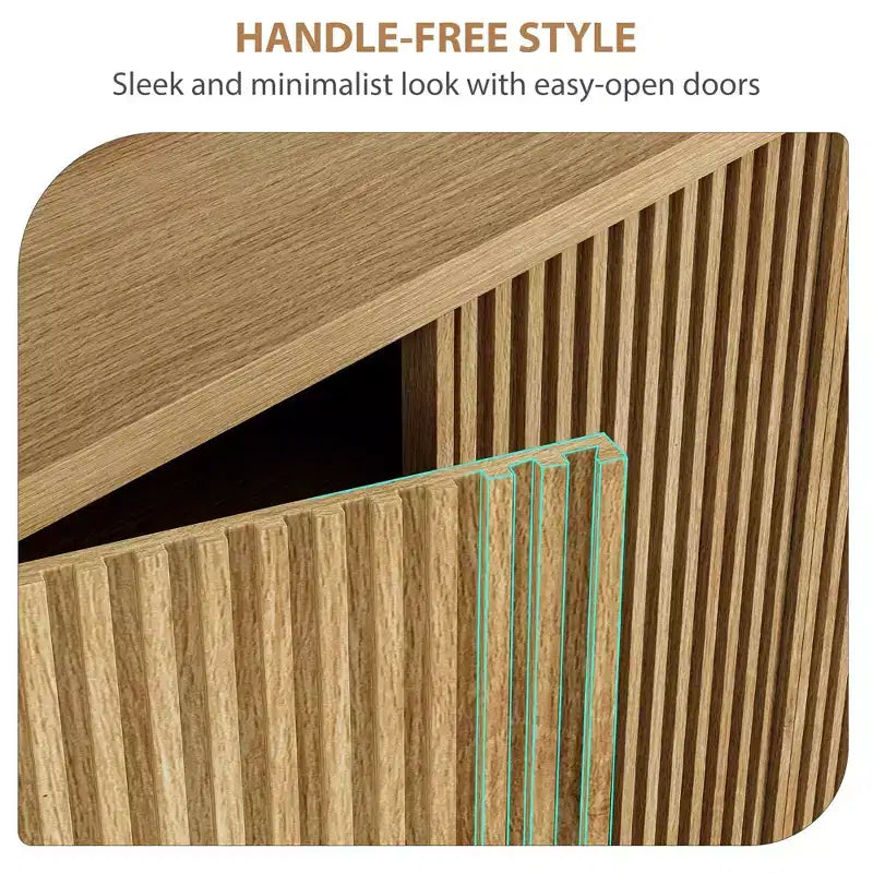 Acekool 46 Shoe Cabinet with Fluted Door Adjustable Shelves for Entryway Living Room