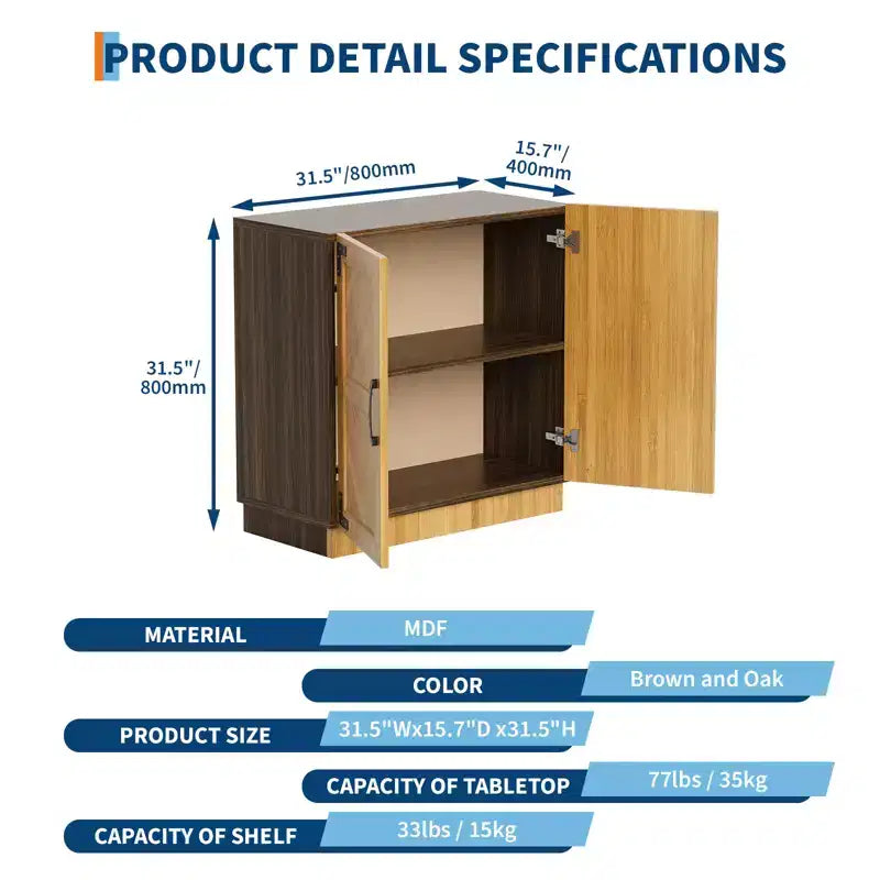 Garvee 31.5 Sideboard Buffet Cabinet with Storage, Kitchen Buffet Storage Cabinet Coffee Bar with Doors&Adjustable Shelf, for Living&Dining Room