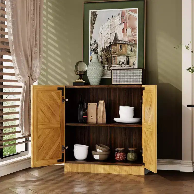 Garvee 31.5 Sideboard Buffet Cabinet with Storage, Kitchen Buffet Storage Cabinet Coffee Bar with Doors&Adjustable Shelf, for Living&Dining Room