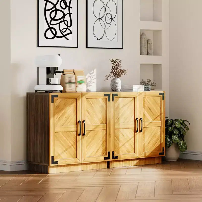 Garvee 31.5 Sideboard Buffet Cabinet with Storage, Kitchen Buffet Storage Cabinet Coffee Bar with Doors&Adjustable Shelf, for Living&Dining Room