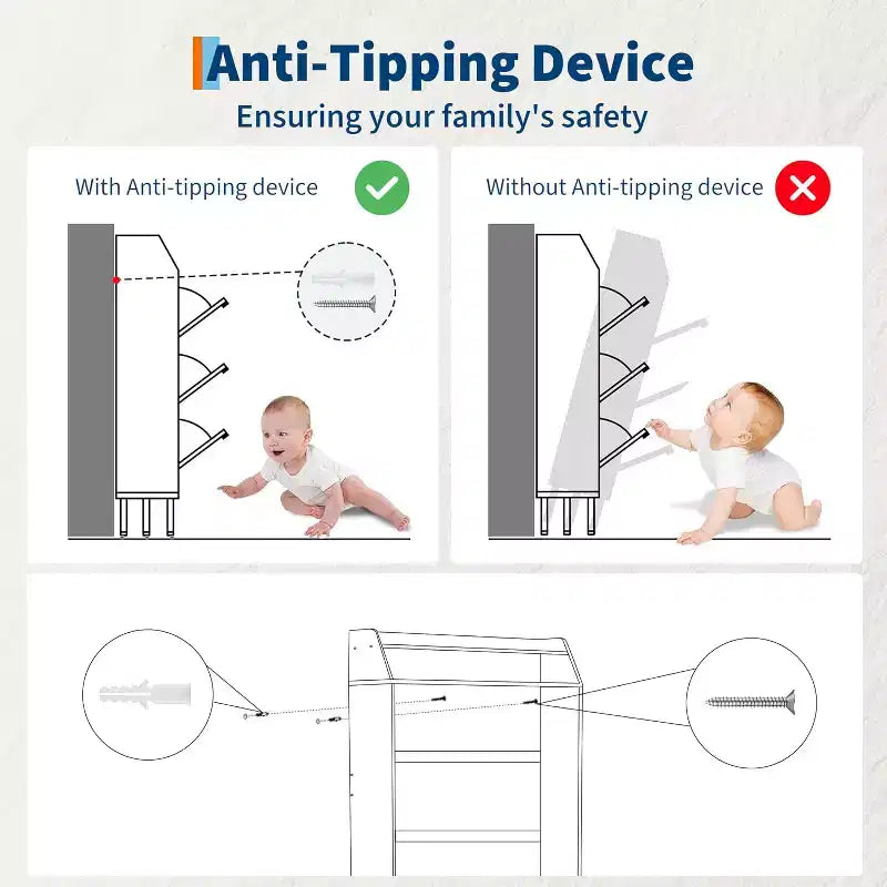 Space Saving Narrow Slim Shoe Cabinet, 3 Flip Drawers Freestanding Hidden Shoe Rack Organizer, Wood Grain Farmhouse Furniture for Entryway Hallway