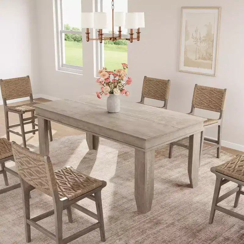 63 Farmhouse Dining Table for 4-6 People, Rectangular Wood Kitchen Table with Sturdy Wooden Frame, Large Dinner Table for Dining Room and Apartment