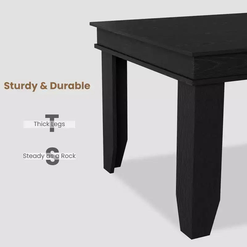 63 Farmhouse Dining Table for 4-6 People, Rectangular Wood Kitchen Table with Sturdy Wooden Frame, Large Dinner Table for Dining Room and Apartment