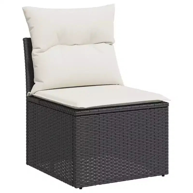 vidaXL Garden Sofa Set Black PE rattan Large Modular Garden Sofa Set