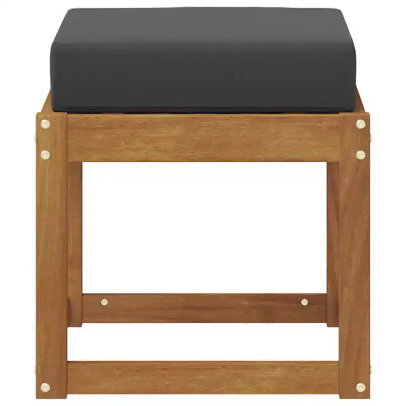 vidaXL Stool Bench Natural and Anthracite 16.93 x 16.93 x 14.57 in