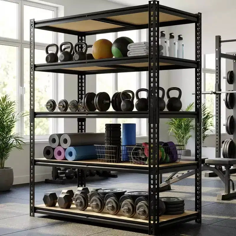 48 W 5-Tier Heavy Duty Garage Shelving Unit, 72H x 48W x 24D Adjustable Carbon Steel Storage Rack, 3000 lb Capacity
