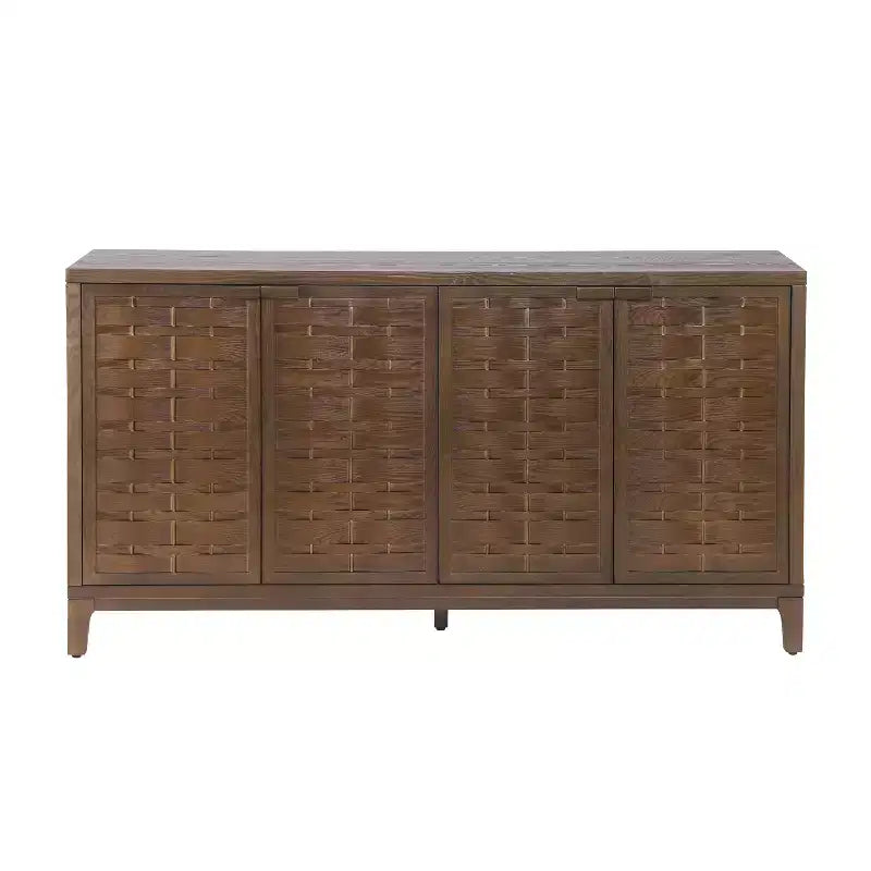 Christopher Knight Home Gree 59'' Mid-Century Modern 3D Woven 4-Door Sideboard Cabinet