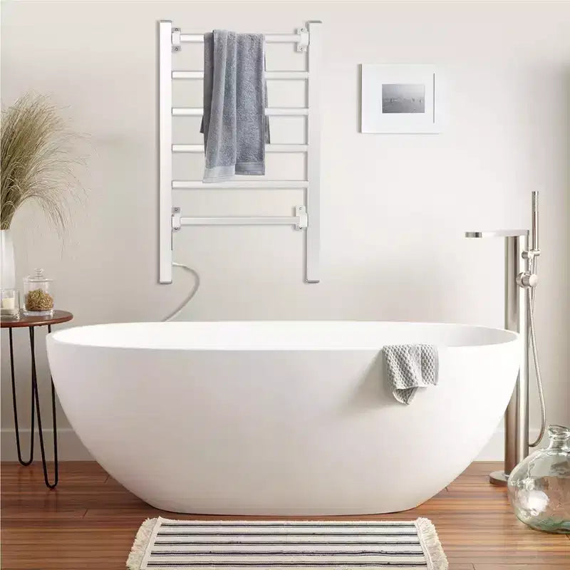 6-Bar Towel Warmer, Freestanding or Wall Mounted Bathroom Heater,Plug-in Towel Rack, IP56 Waterproof for Bathroom, Spa