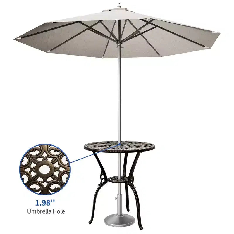 Outdoor Lightweight Cast Aluminum Dining Table, Durable & Easy to Assemble for Patio and Garden Use