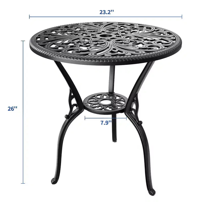 Outdoor Lightweight Cast Aluminum Dining Table, Durable & Easy to Assemble for Patio and Garden Use
