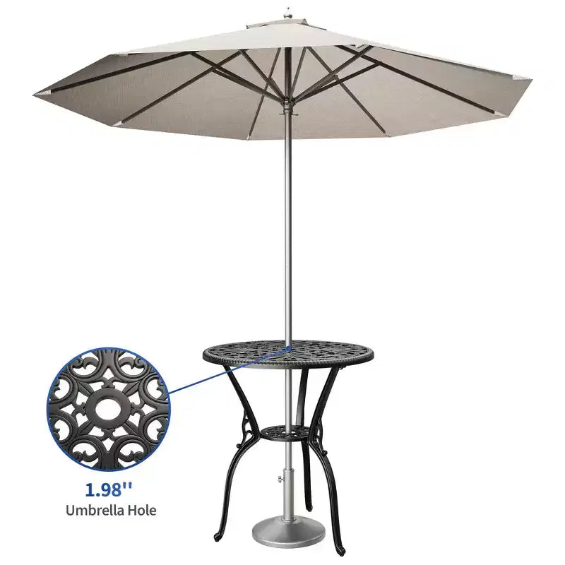 Outdoor Lightweight Cast Aluminum Dining Table, Durable & Easy to Assemble for Patio and Garden Use