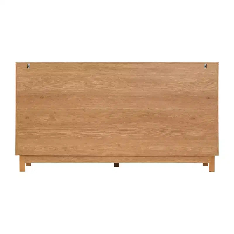 Whisen 6-Drawer Modern Geometric Dresser, Half-Circle Accent Wide Storage Chest for Bedroom & Living Room