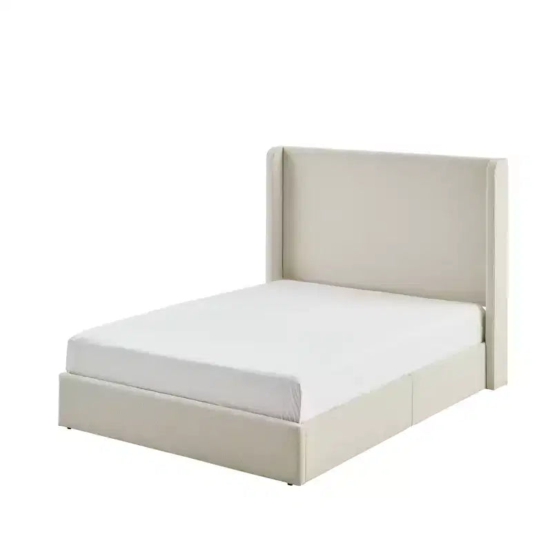 Christopher Knight Home Heino Modern Boucle Upholstered Floor Bed with Wingback