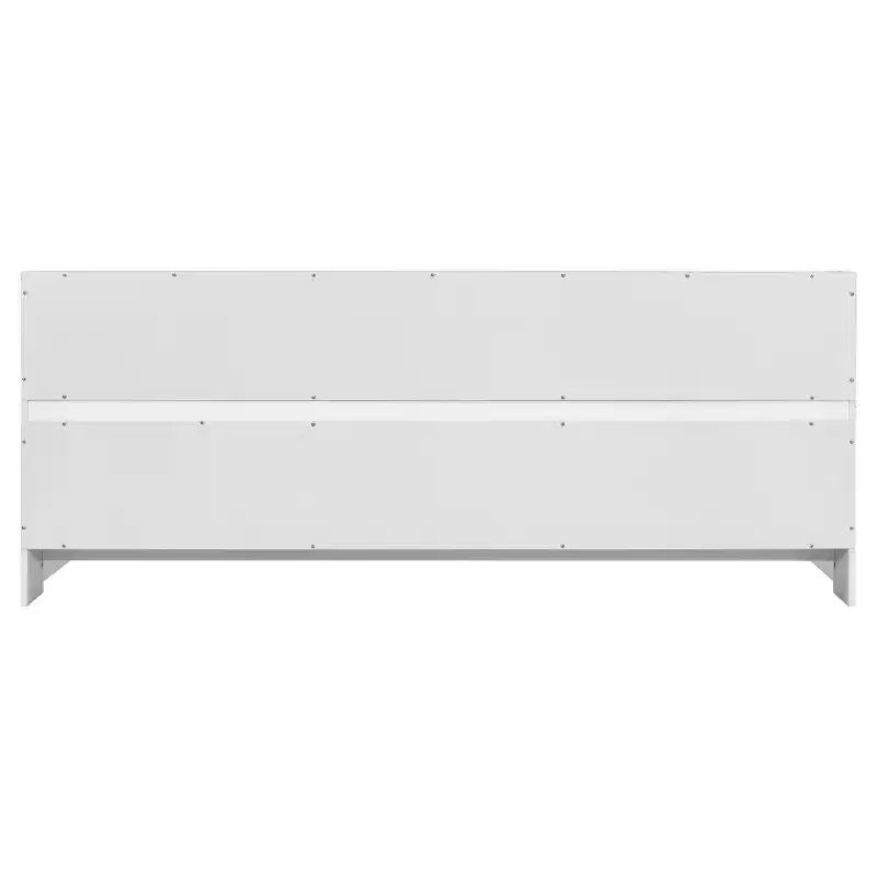 MAYEERTY Full Bed Frame Soft-Close Drawers Solid Pine Wood No Box Spring Needed