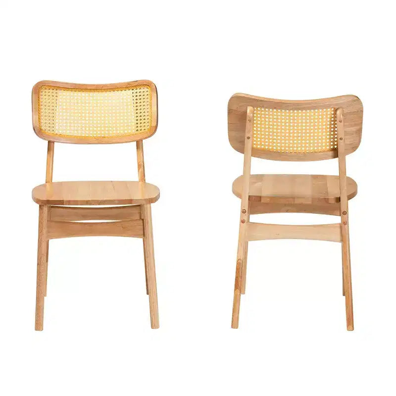Chaise de salle à manger en rotin à cadre en bois de chêne/brun clair : Cadre en bois d'hévéa, Nettoyage des taches