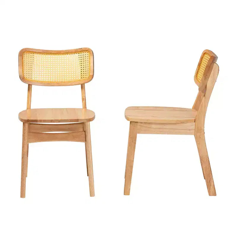 Chaise de salle à manger en rotin à cadre en bois de chêne/brun clair : Cadre en bois d'hévéa, Nettoyage des taches