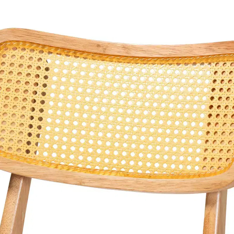 Chaise de salle à manger en rotin à cadre en bois de chêne/brun clair : Cadre en bois d'hévéa, Nettoyage des taches