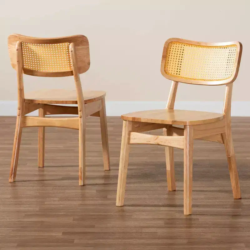 Chaise de salle à manger en rotin à cadre en bois de chêne/brun clair : Cadre en bois d'hévéa, Nettoyage des taches