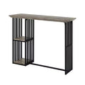 Acme Furniture 47" Zudora Dining Table Antique Oak Sandy Black Finish: Sturdy Metal Pedestal Base, Seats 2