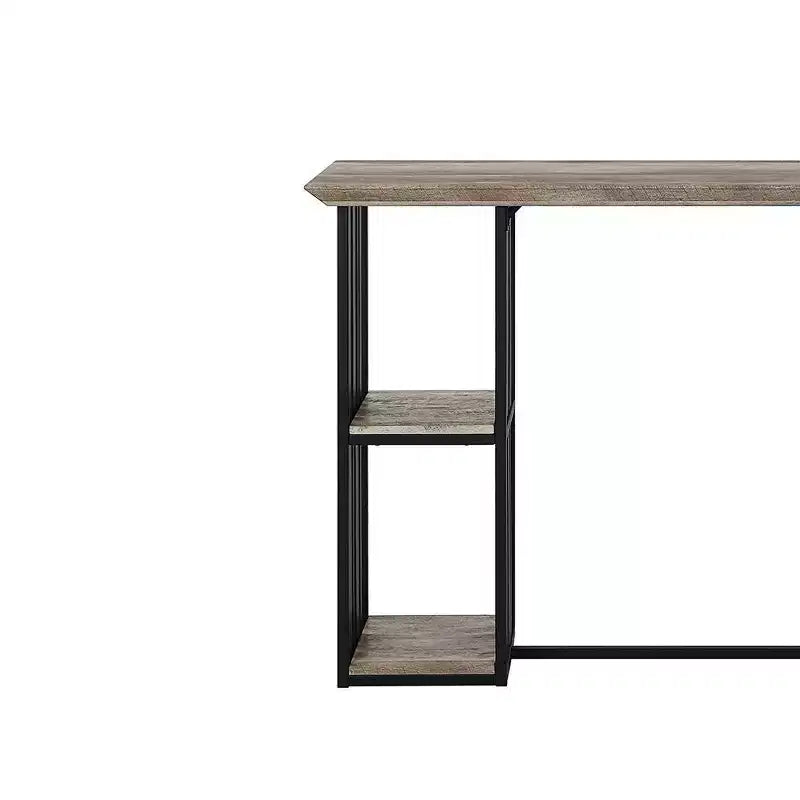 Acme Furniture 47" Zudora Dining Table Antique Oak Sandy Black Finish: Sturdy Metal Pedestal Base, Seats 2