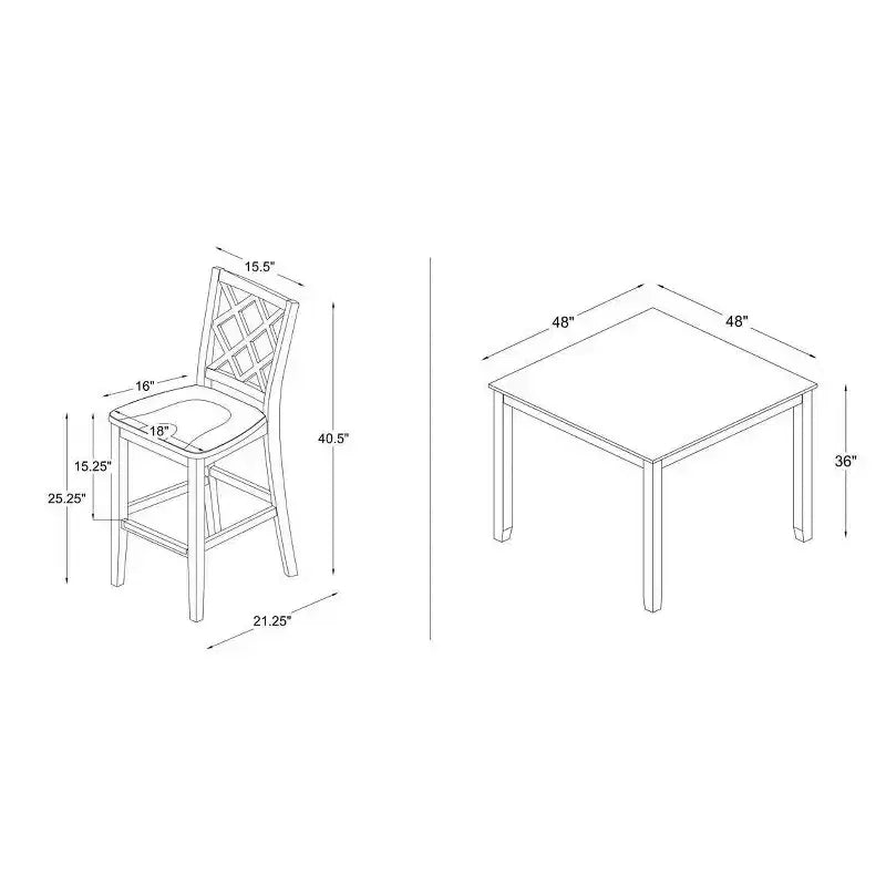 Powell 5pc Shelby Square Counter Height Dining Set White