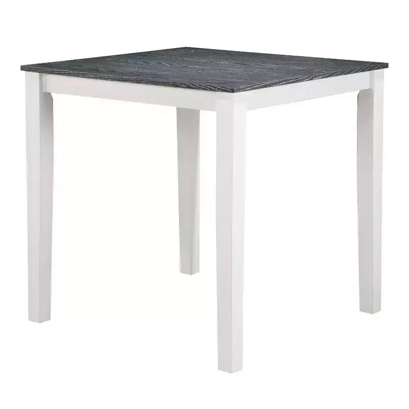 HOMES: Inside + Out 5pc Seawhisper Transitional Counter Height Dining Set White/Gray: Square Table, Padded Chairs