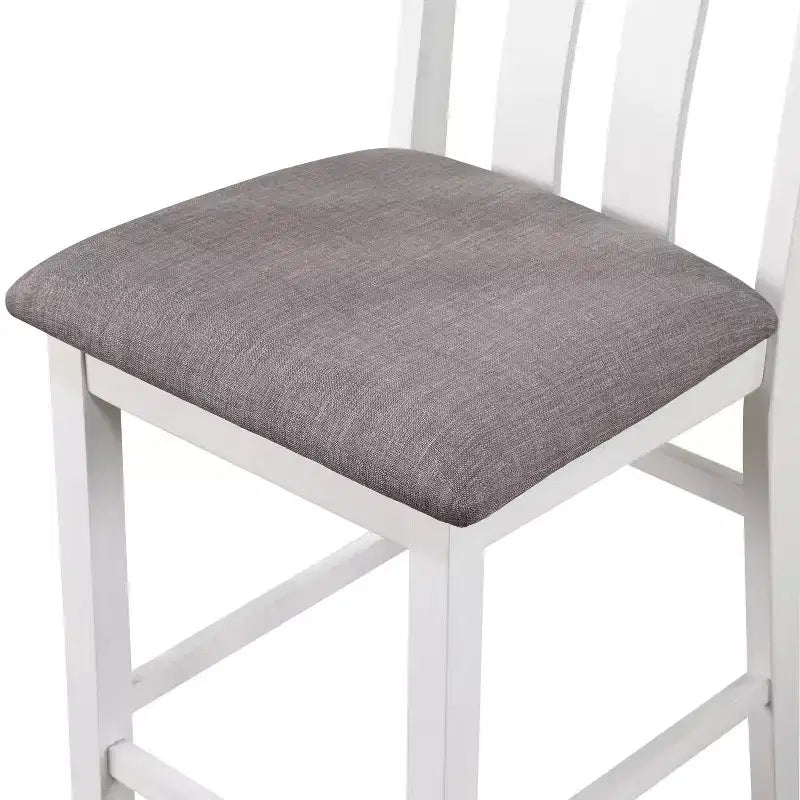 HOMES: Inside + Out 5pc Seawhisper Transitional Counter Height Dining Set White/Gray: Square Table, Padded Chairs