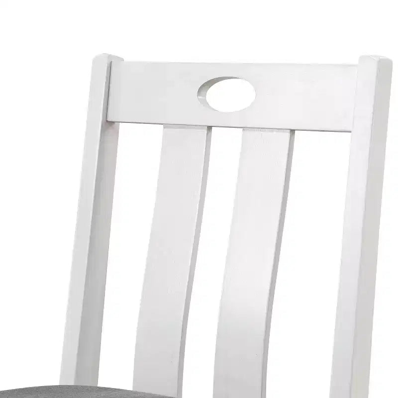 HOMES: Inside + Out 5pc Seawhisper Transitional Counter Height Dining Set White/Gray: Square Table, Padded Chairs