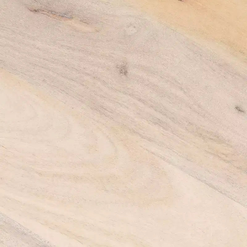 Storied Home Mango Wood Dining Table Natural: Whitewashed Finish, Pedestal Base, 47" Diameter