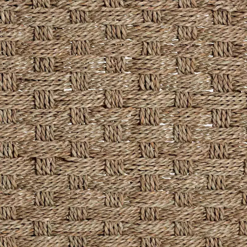 Banc d'appoint en jonc de mer naturel et bois d'acacia Marron clair/Marron naturel : Meuble d'entrée artisanal