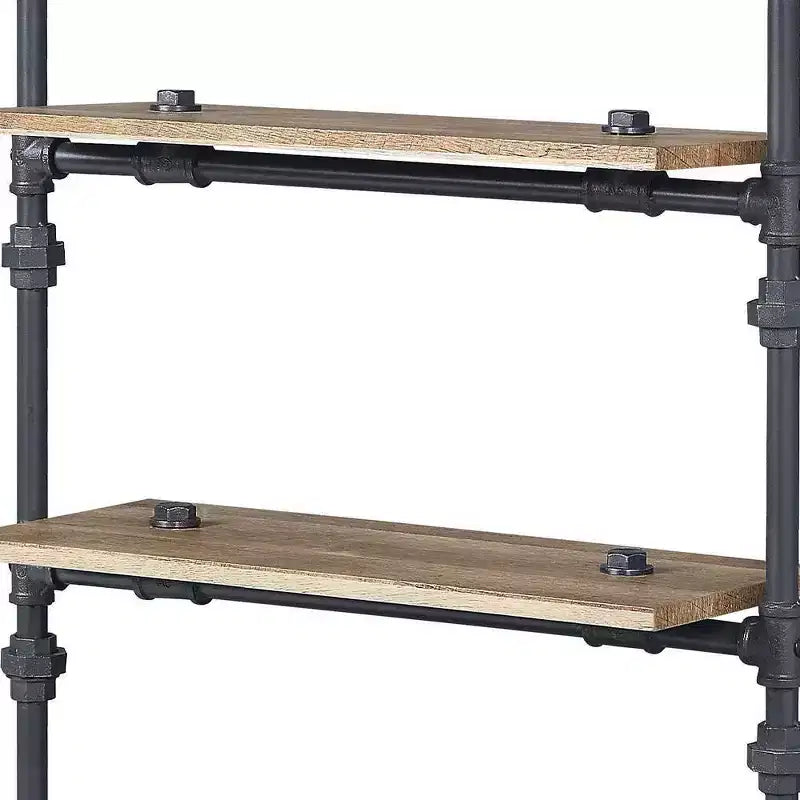 47" Brantley Decorative Bookshelf Oak and Sandy Black Finish - Acme Furniture