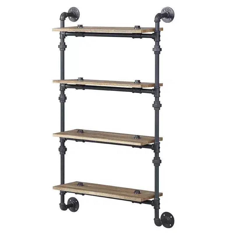 47" Brantley Decorative Bookshelf Oak and Sandy Black Finish - Acme Furniture