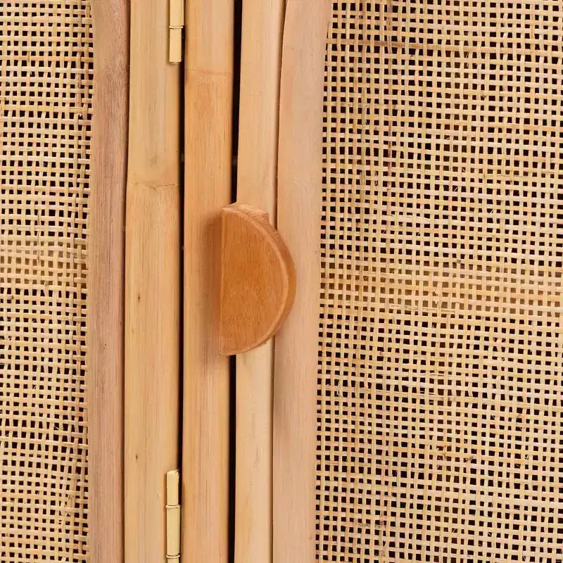 bali & pari Evania Natural Rattan 3 Door Storage Cabinet Natural
