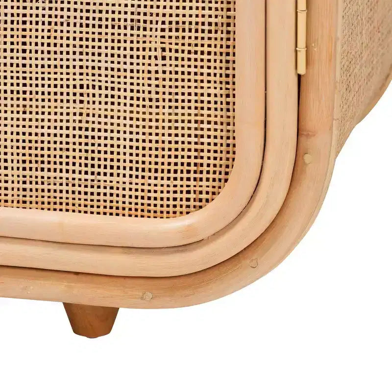 bali & pari Evania Natural Rattan 3 Door Storage Cabinet Natural