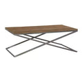 Boraam Savannah 53" Wide Rectangular Wood and Metal Coffee Table Natural