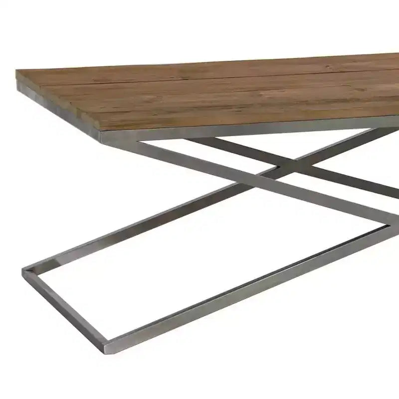 Boraam Savannah 53" Wide Rectangular Wood and Metal Coffee Table Natural
