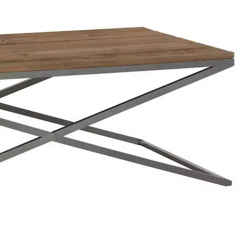 Boraam Savannah 53" Wide Rectangular Wood and Metal Coffee Table Natural