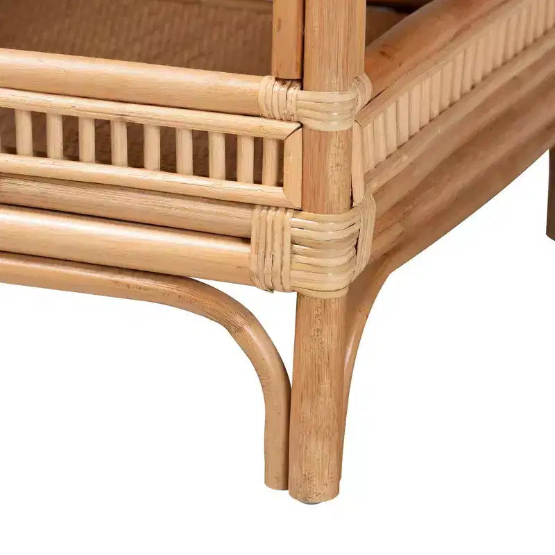 Table basse en rotin naturel Naturel: 19.7" de haut, aucun assemblage, conception de base en forme, 17.6 lbs