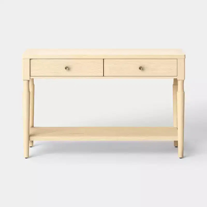 Turned Wood Console Table with Two Drawers Natural - Threshold™