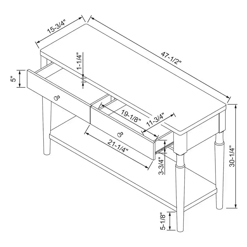 Turned Wood Console Table with Two Drawers Natural - Threshold™
