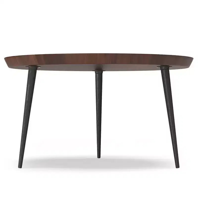 Joellla Coffee Table Cognac - WyndenHall: Solid Wood, Flared Metal Legs, Industrial Design, 16.9"H