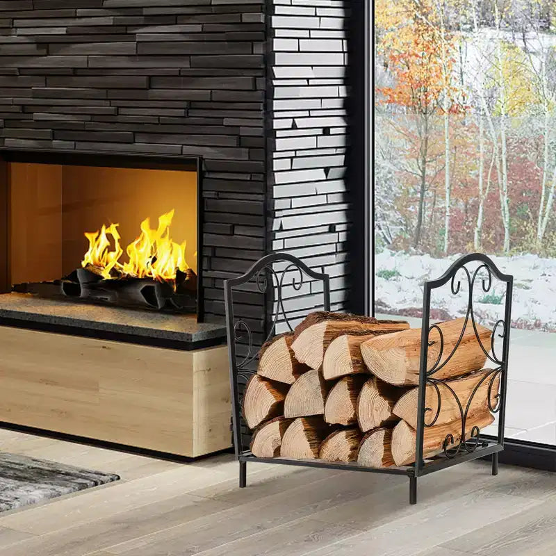 Costway 17'' Firewood Storage Rack Steel Firewood Storage Log Holder