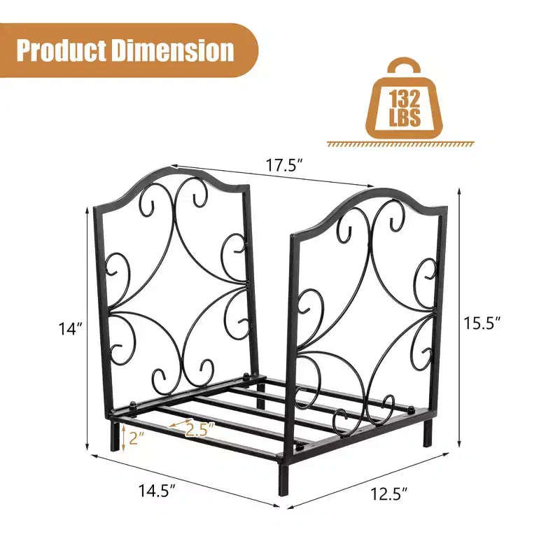 Costway 17'' Firewood Storage Rack Steel Firewood Storage Log Holder