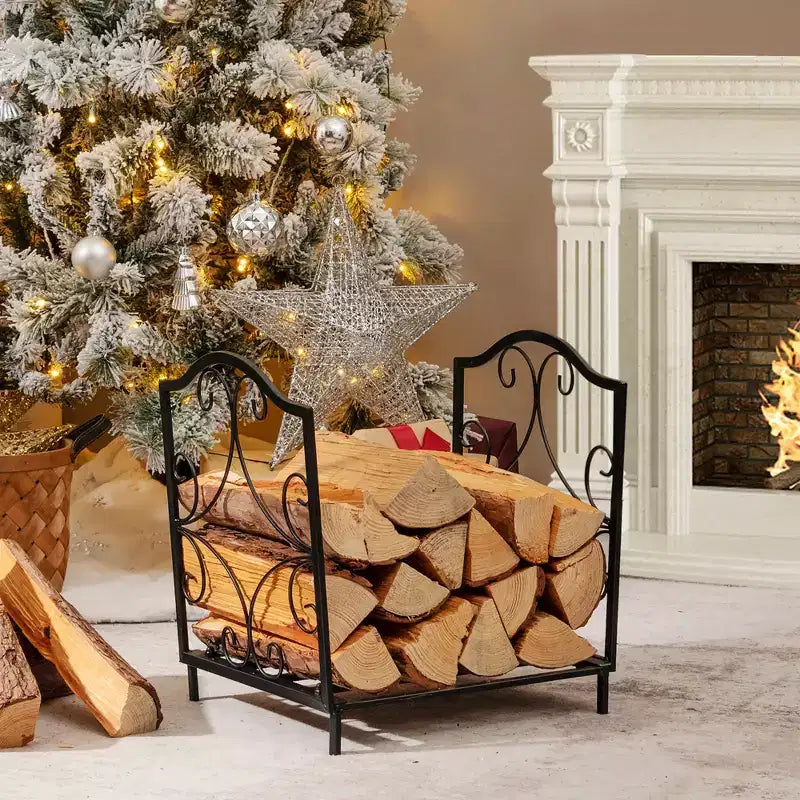 Costway 17'' Firewood Storage Rack Steel Firewood Storage Log Holder