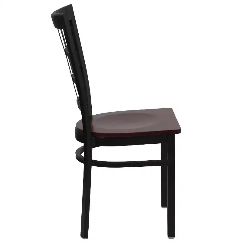 Flash Furniture 4 Pack Hercules Series Black Window Back Metal Restaurant Chair